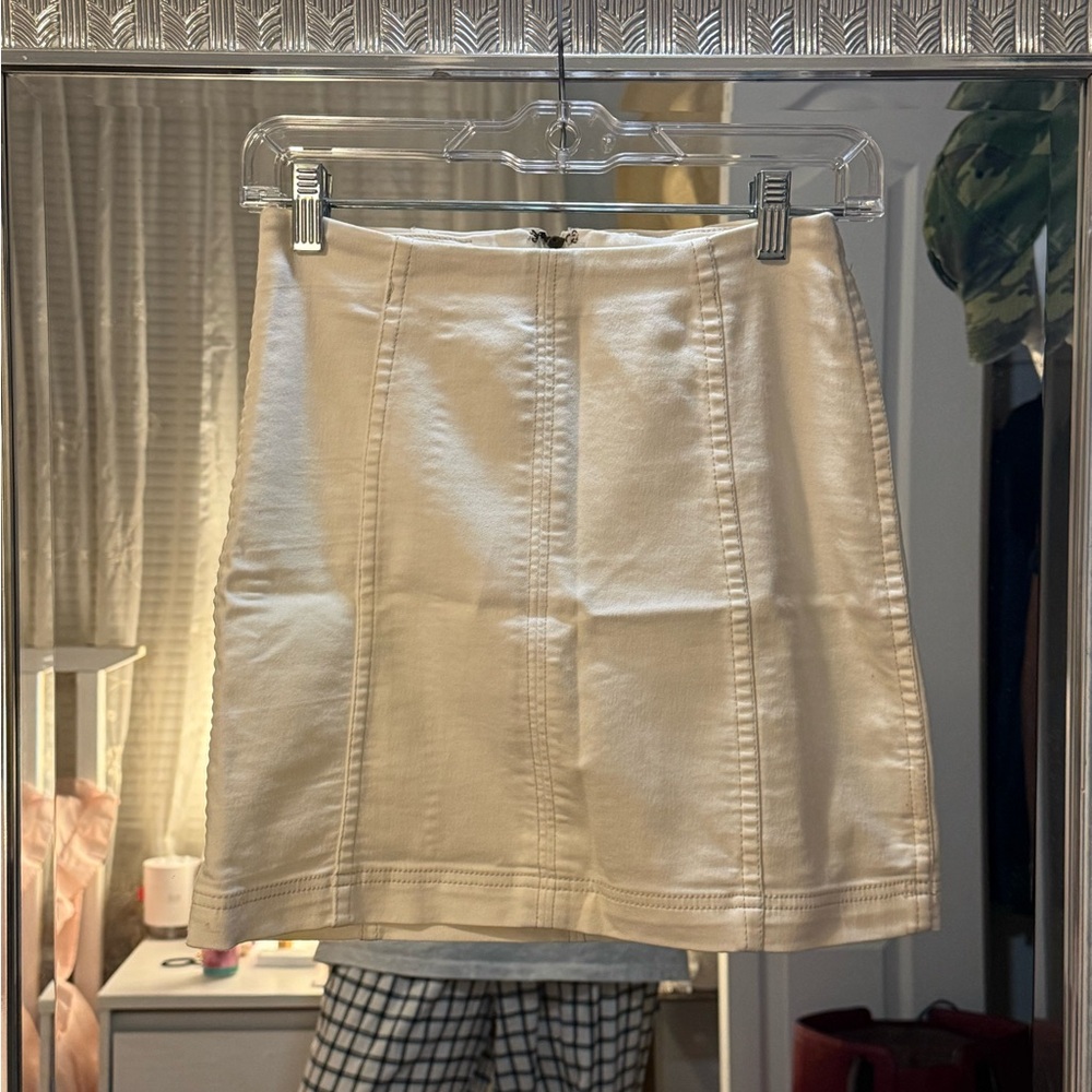 Free People White HighWaisted Mini Skirt